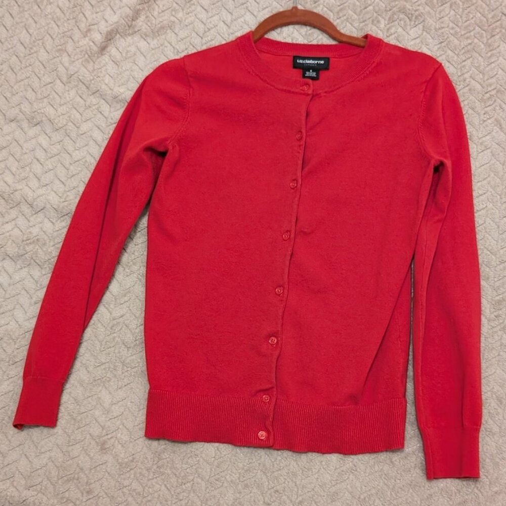 Liz Claiborne red cardigan